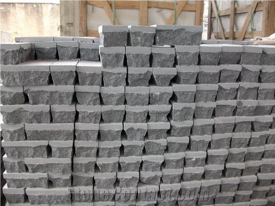 G654 Granite Paving Stone,Dark Grey Granite Cobble Stone, G654 Cube Stone,Granite Paver Stone