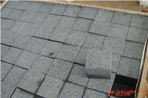 G654 Granite Paving Stone,Dark Grey Granite Cobble Stone, G654 Cube Stone,Granite Paver Stone