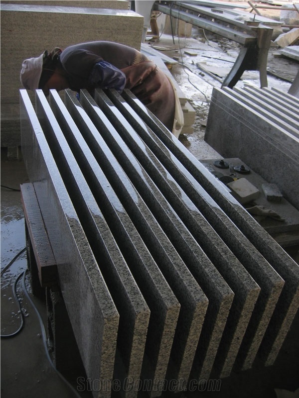 Granite Steps, Spray White Staircase, Grey Granite Steps