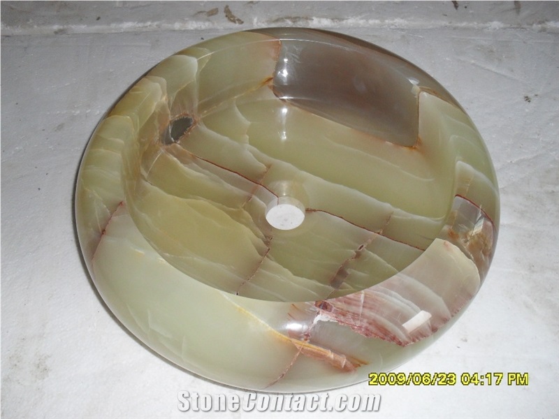 Green Onyx Round Sinks,Bathroom Onyx Basins