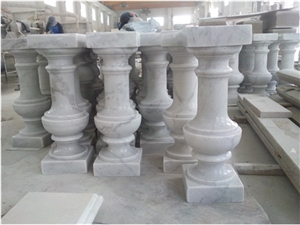Guangxi White Marble Balustrade,China White Marble Handrail,Marble Stair Rails