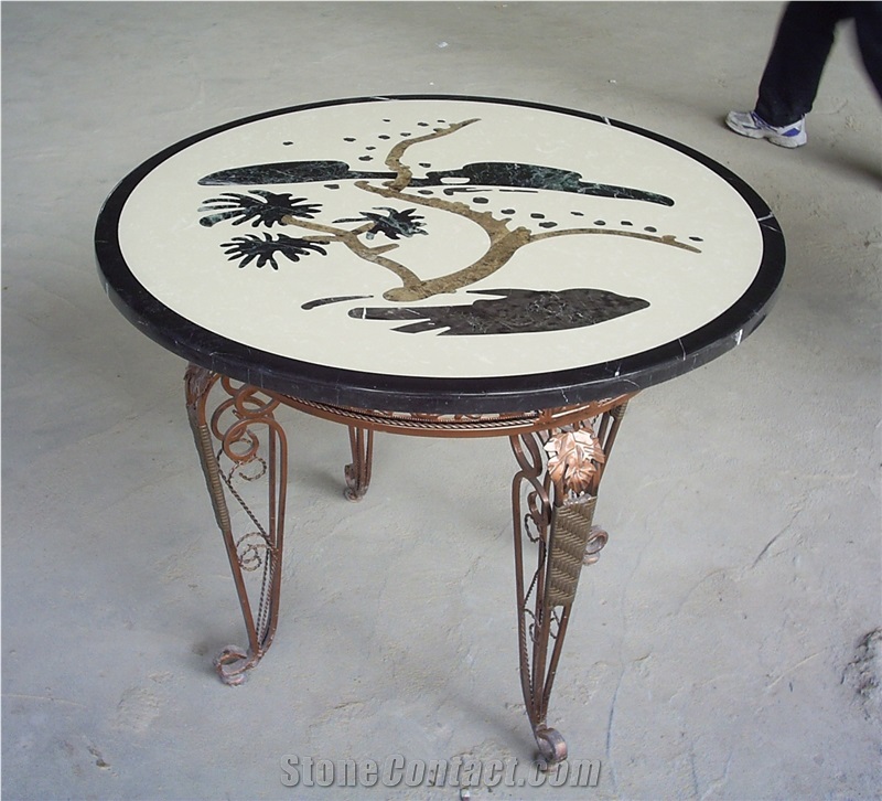 Marble Water-Jet Medallion Table