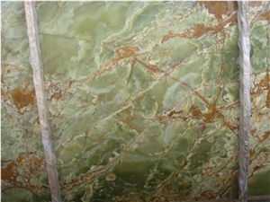 Multicolor Green Onxy with Glass