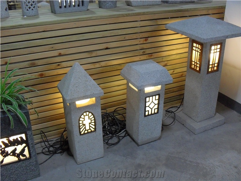 Natural Stone Garden Lanterns, Chinese Grey Granite Lanterns