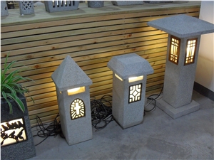 Natural Stone Garden Lanterns, Chinese Grey Granite Lanterns
