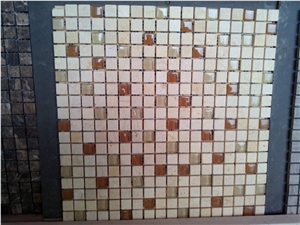 Sunny Beige Marble Mixed Glass Mosaic Tile Sunny Beige Marble Mixed Glass Mosaic Tile