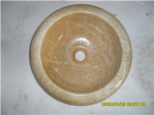 Yellow Honey Onyx Sinks,Round sinks,Bathroom basins