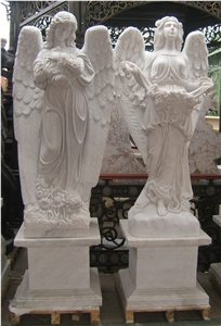 Angel statues & sculptures, Western angel with wings,angel stone carving