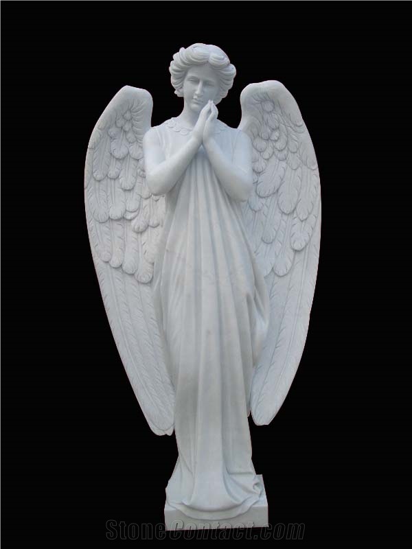 Angel with Big Wing Sculpture,Angel Statues,Stone Angel Carving