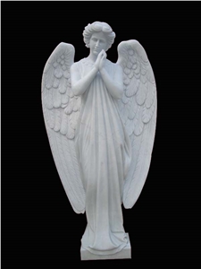 Angel with Big Wing Sculpture,Angel Statues,Stone Angel Carving