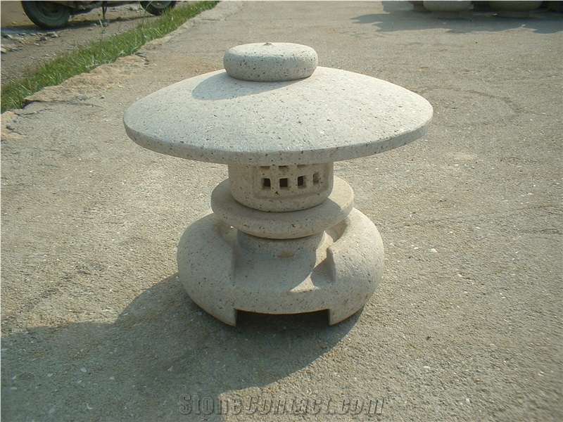 Antique G682 Yellow Stone Lantern, G682 Yellow Granite Lanterns