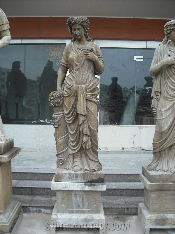 archaistic sculptures & statues,antique sculptured stone figure,