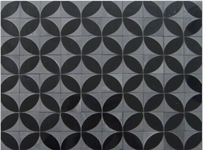 Black Granite Circular Brick Mosaic Black Granite Circular Brick Mosaic