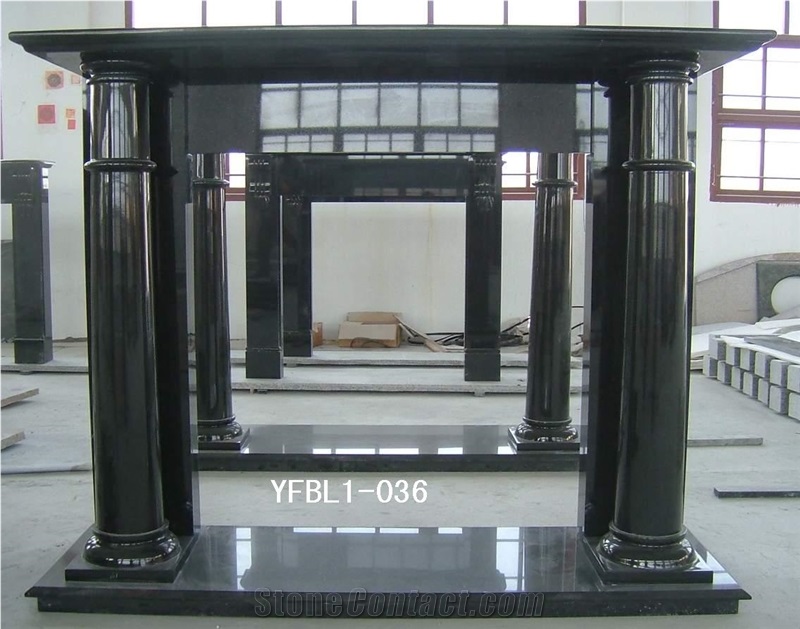 Black Granite Fireplace Design