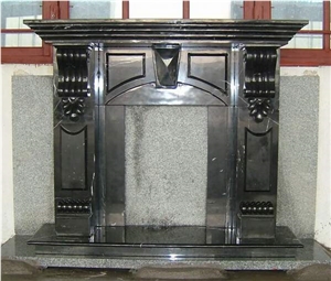 Black Granite Fireplace Design