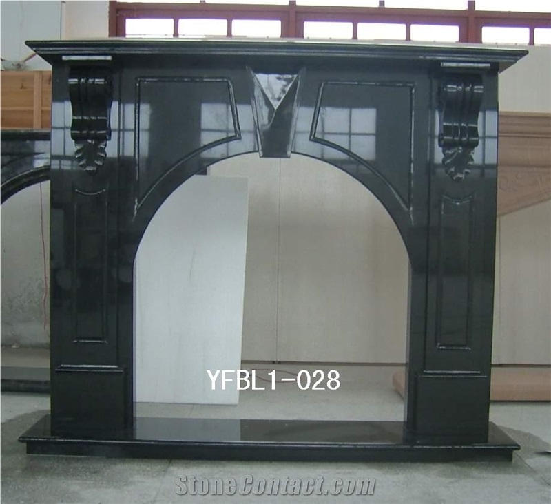 Black Granite Fireplace Design