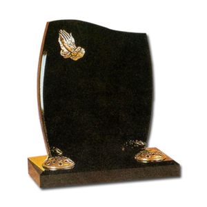 black granite tombstone, European style headstone