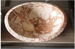 Brown and White Stone Basin & Sink