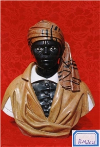brown male marble statue,head statue