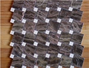 Brown Marble Mosaic,Brick Mosaic,Wall Mosaic,Floor Mosaic,Polished Mosaic