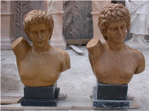 Brown Marble Statue,Male Head Statue