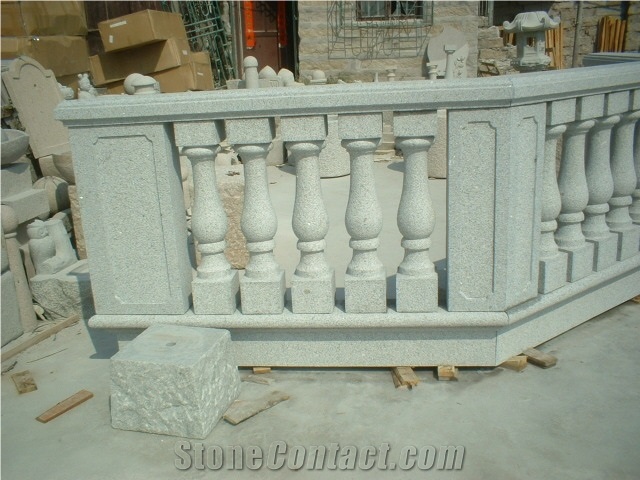 Bush Hammered G603 Granite Balustrade & Railings