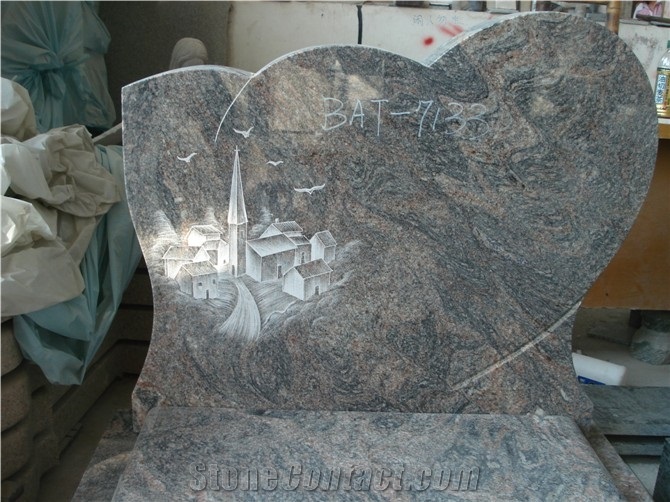 China Juparana Granite Headstone, Granite Tombstobe, Granite Monument
