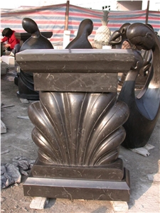 Chinese Brown Moss Column,Column Base, Brown Marble Columns & Pedestals