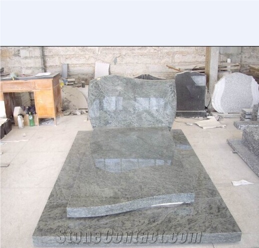 European Style Green Granite Tombstone,Polished, Headstone&Gravestone&Monument
