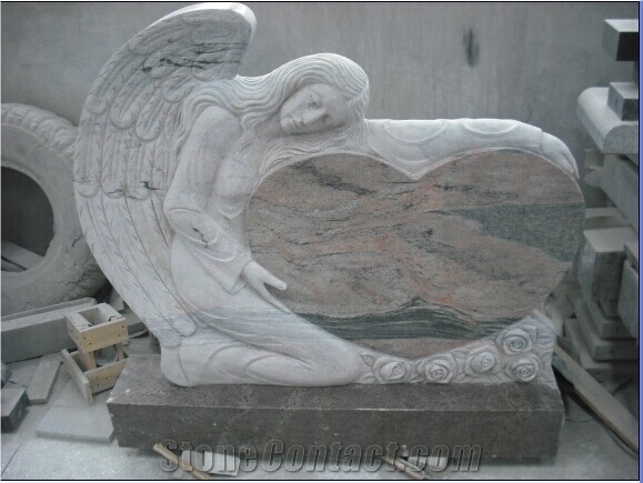 European Style Multicolor Red Granite Tombstone, Angle Monument,Polished and Carving Headstone&Gravestone