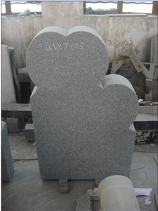 G654 American Style Granite Tombstone,Two Heart Monument,Polished and Carving Headstone&Gravestone