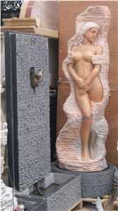 garden water fountain,stone water fountain, marble water fountain, sculptured fountain