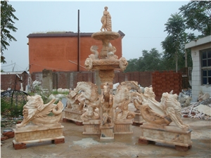 garden water fountain,stone water fountain, marble water fountain, sculptured fountain