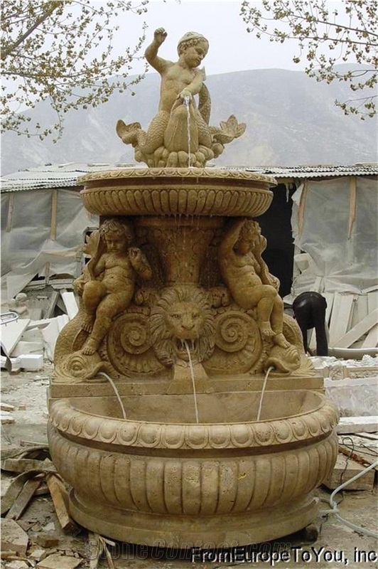 garden water fountain,stone water fountain, marble water fountain, sculptured fountain