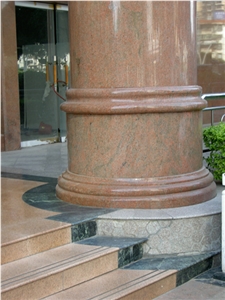 Granite Round Column & Pillars,Constructive Column, Grey & Red Granite Columns