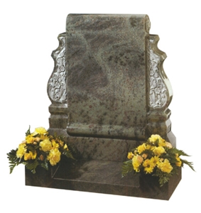 green granite tombstone, European style