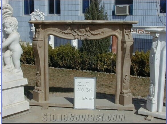 Grey Marble Fireplace