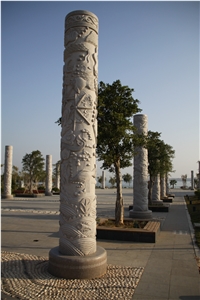 Hand-Carved Column,Outdoor Granite Column Hand-Carved Column,Outdoor Granite Column