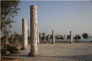 Hand-Carved Column,Outdoor Granite Column