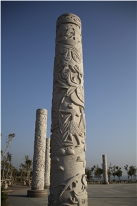 Hand-Carved Column,Outdoor Granite Column