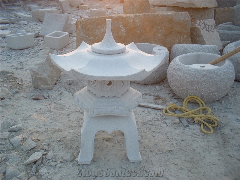 Hand Carved Decorative Stone Lantern, G603 Grey Granite Lanterns