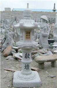 Hand Carved Light Grey Granite Lantern, G603 Grey Granite Lanterns