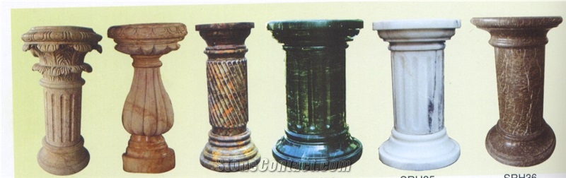 Hand-Carved Marble Column, Stone Column