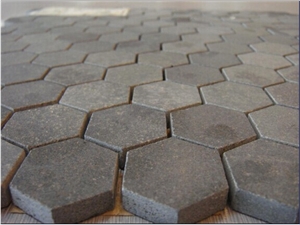 Hexagonal Grey Mosaic, Grey Granite