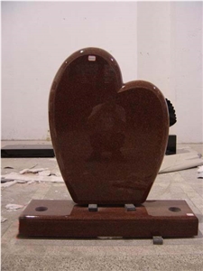 India Red Granite Headstone with Base, Heart Shape Tombstone and Monument, India Red Granite Sandstone Monuments India Red Granite Headstone with Base, Heart Shape Tombstone and Monument, India Red Granite Sandstone Monuments