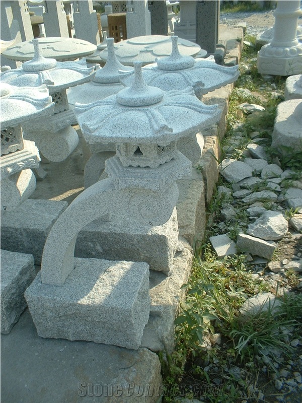 Japanese Garden Grey Stone Lanterns, G603 Grey Granite Lanterns