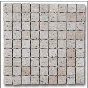 Light Yellow Travertine Polished Brick Mosaic