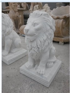 Lion Sculpture,White Maeble Handcarved Sculpture,Natural Stone Carving,Animal Sculpture & Statue Lion Sculpture,White Maeble Handcarved Sculpture,Natural Stone Carving,Animal Sculpture & Statue