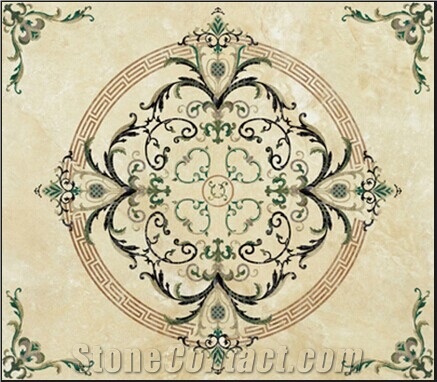 Marble Floor Flower Medallion