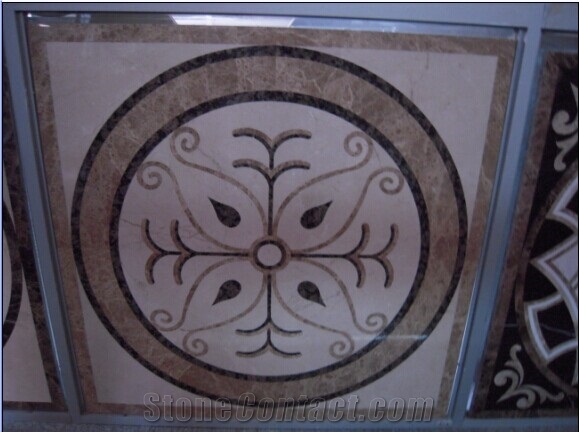 Marble Water-Jet Medallion Design,Round, Square Floor Medallion